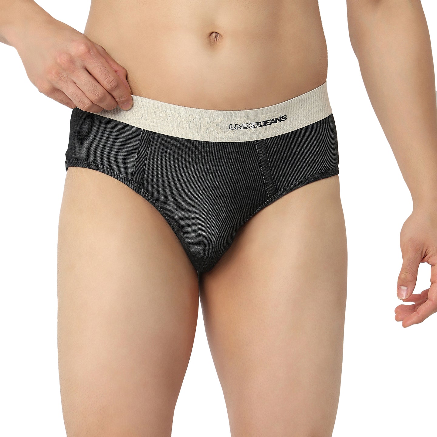 Underjeans Black Regular Fit Ultrasoft Brief