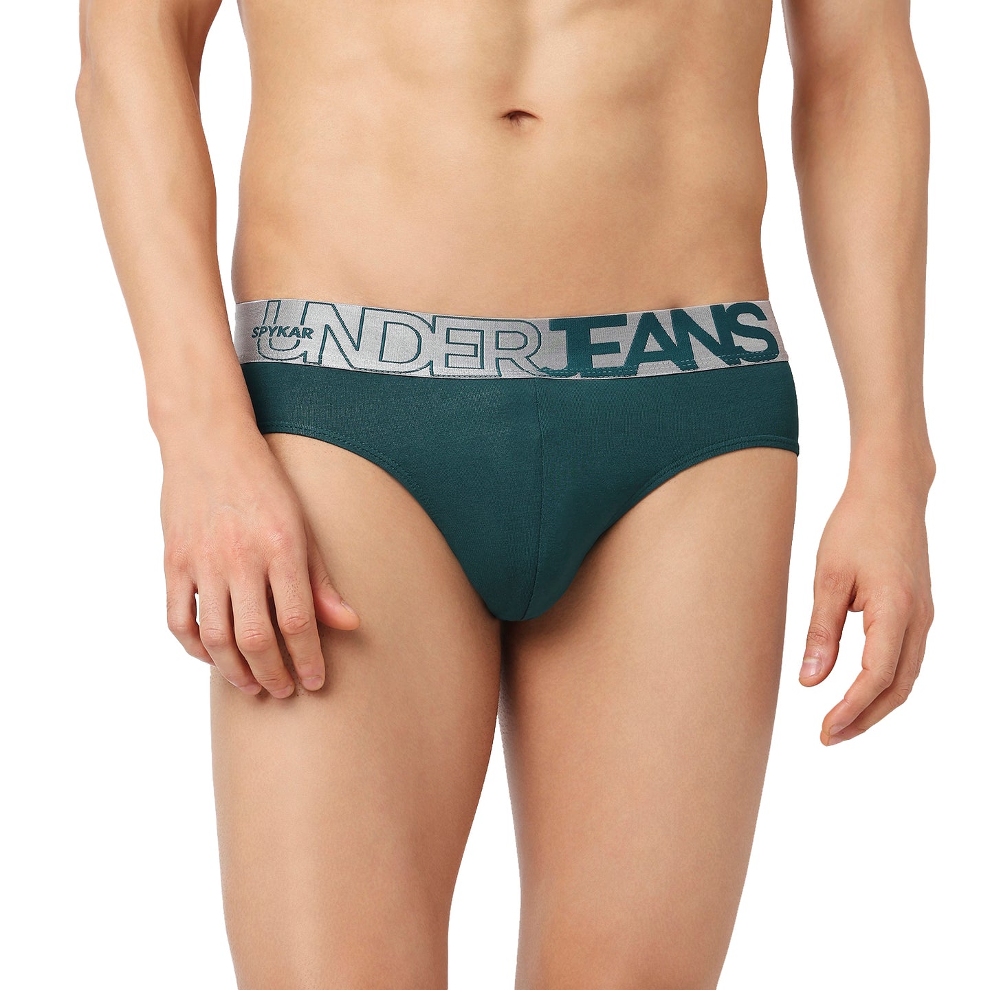 Underjeans Green Cotton Blend Brief