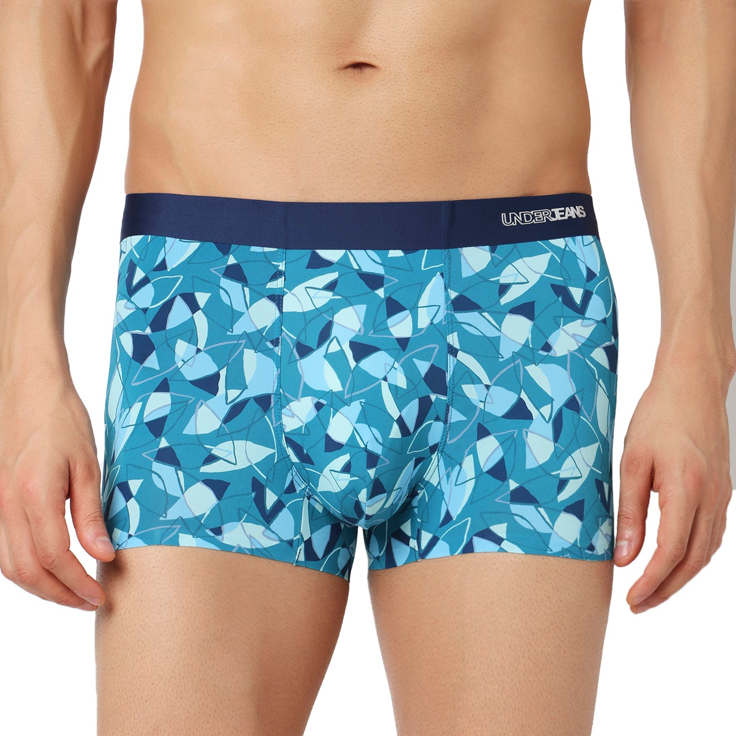 Underjeans Blue Nylon Blend Trunk