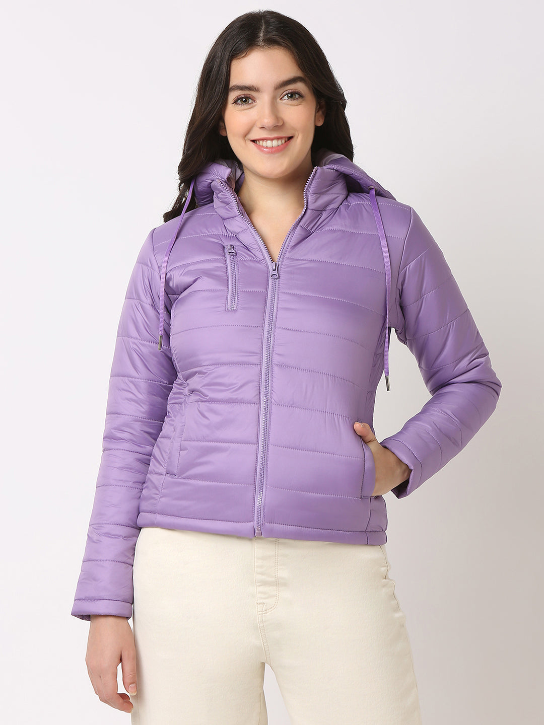 Spykar High Neck Full Sleeves Jacket for Women