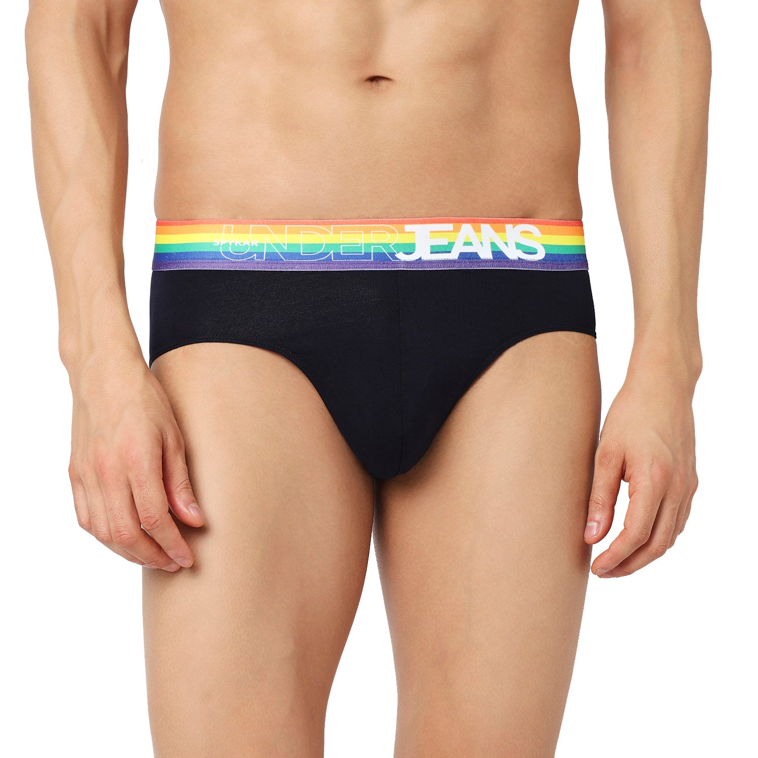 Underjeans Pack Of 2 Cotton Blend Solid Mid-Rise Briefs