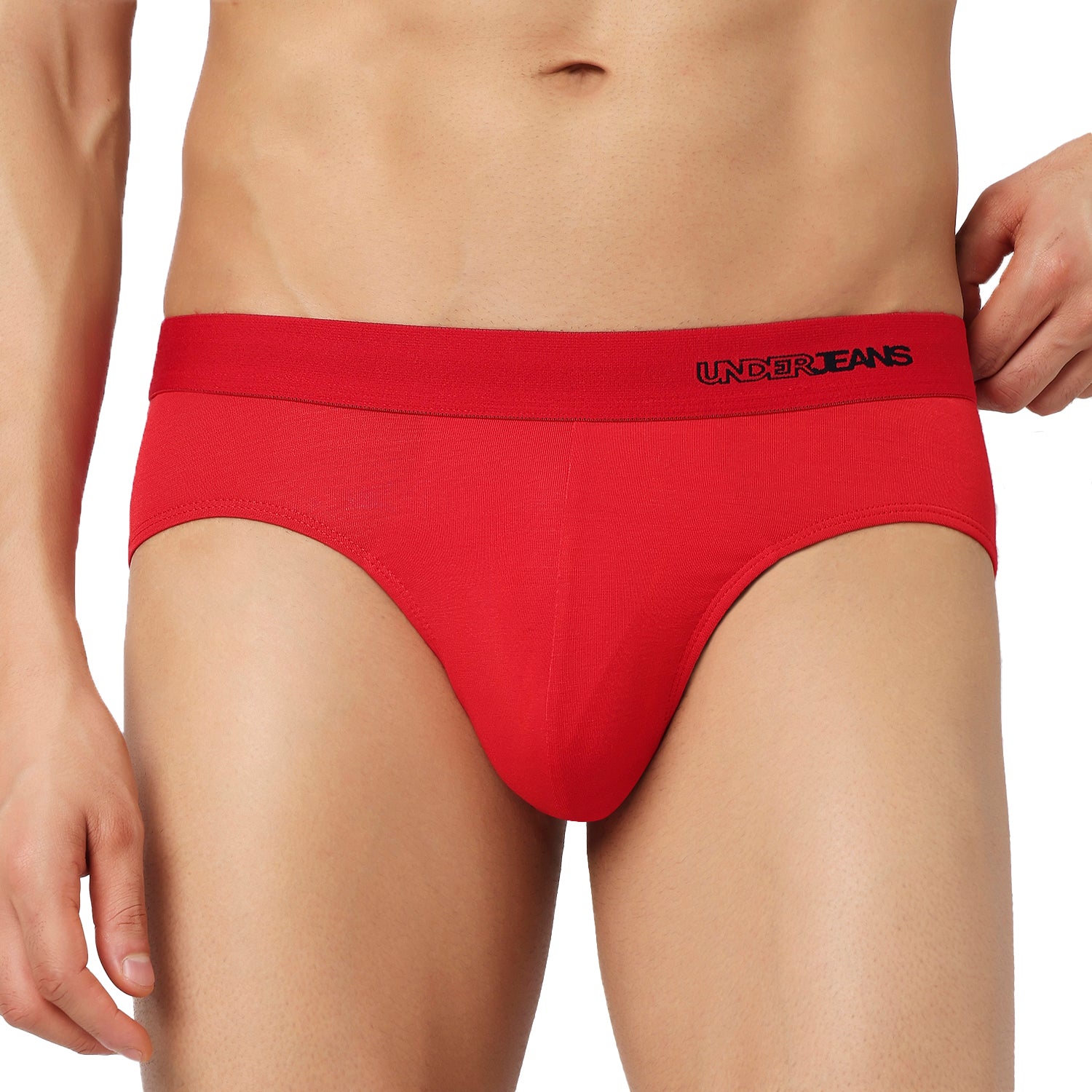 Underjeans Pack Of 2 Modal Blend Solid Mid-Rise Briefs