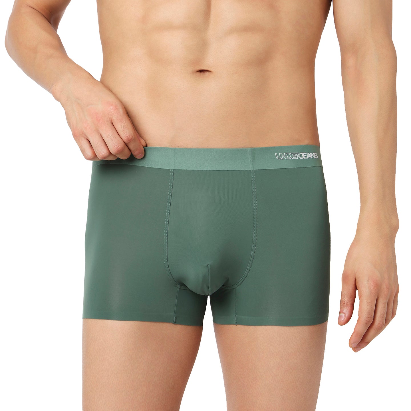 Underjeans Green Nylon Blend Trunk