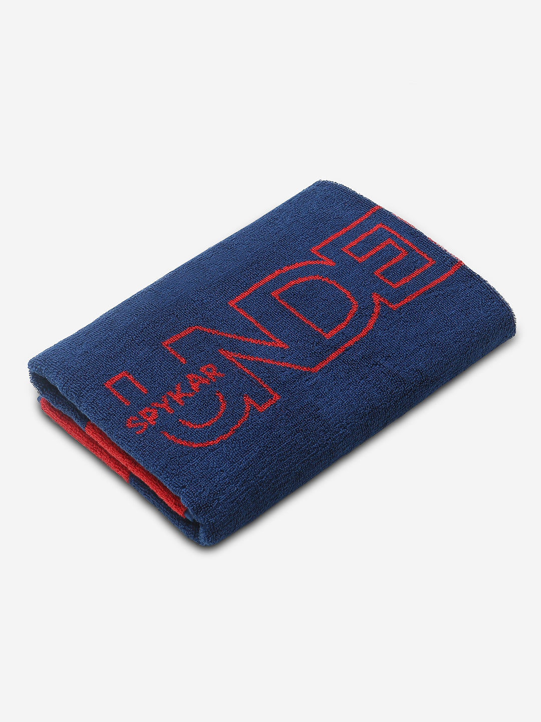 Underjeans by Spykar Red & Blue Bath Towel