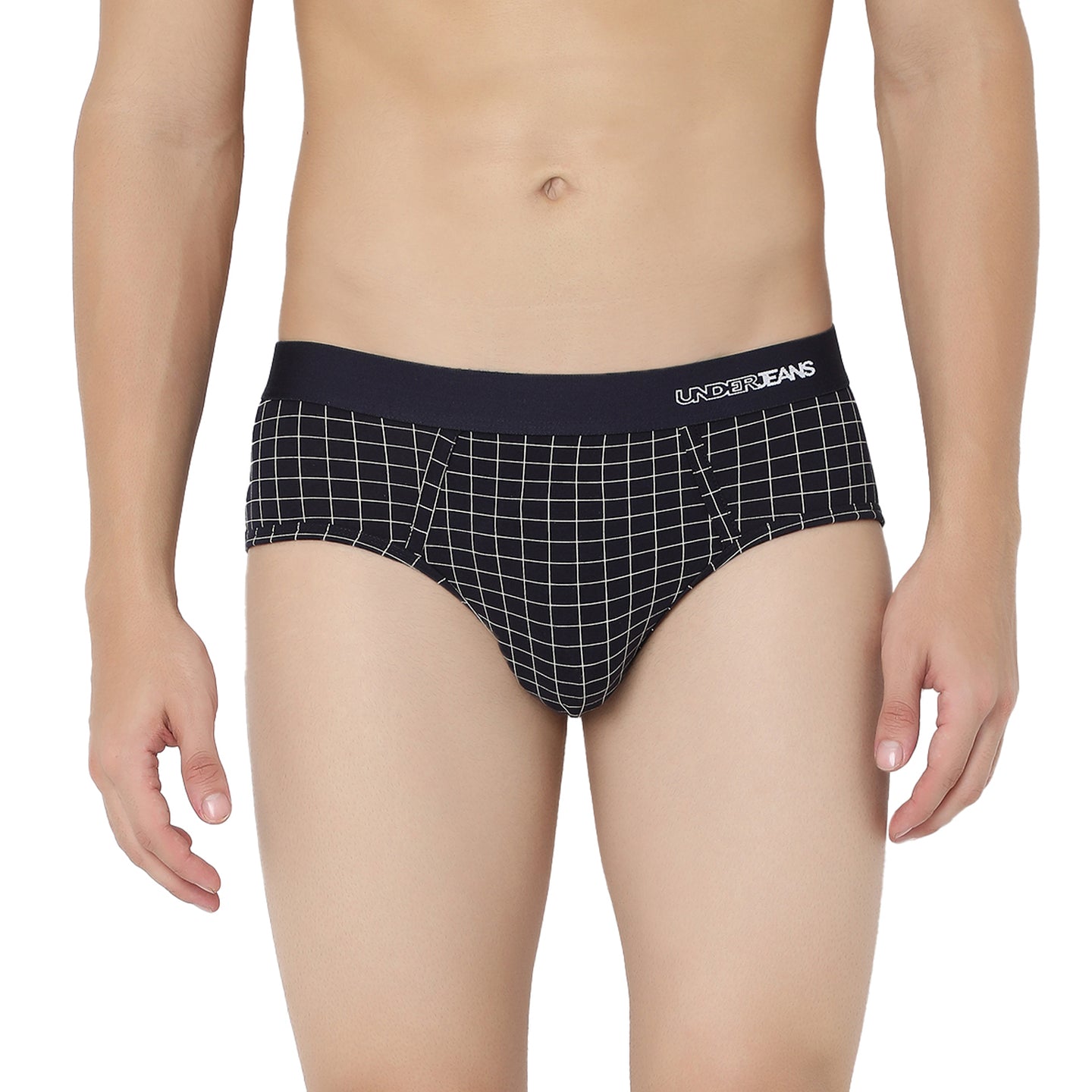 Underjeans Navy Check Ultrasoft Brief