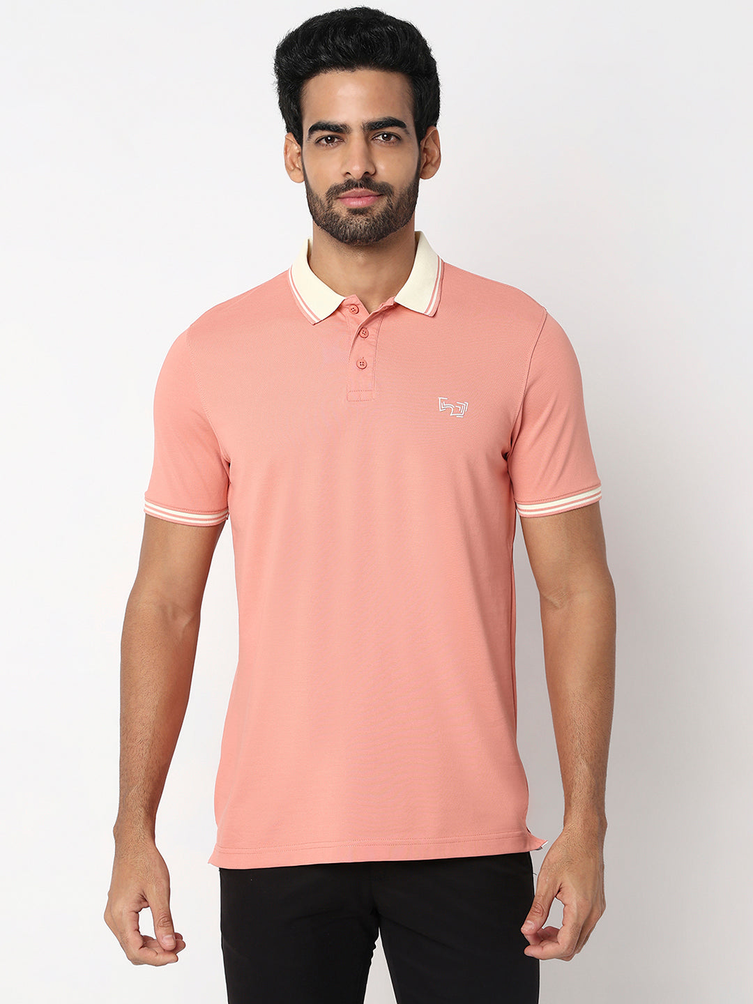 Spykar Onion Pink Slim Fit Casual T-Shirts For Men