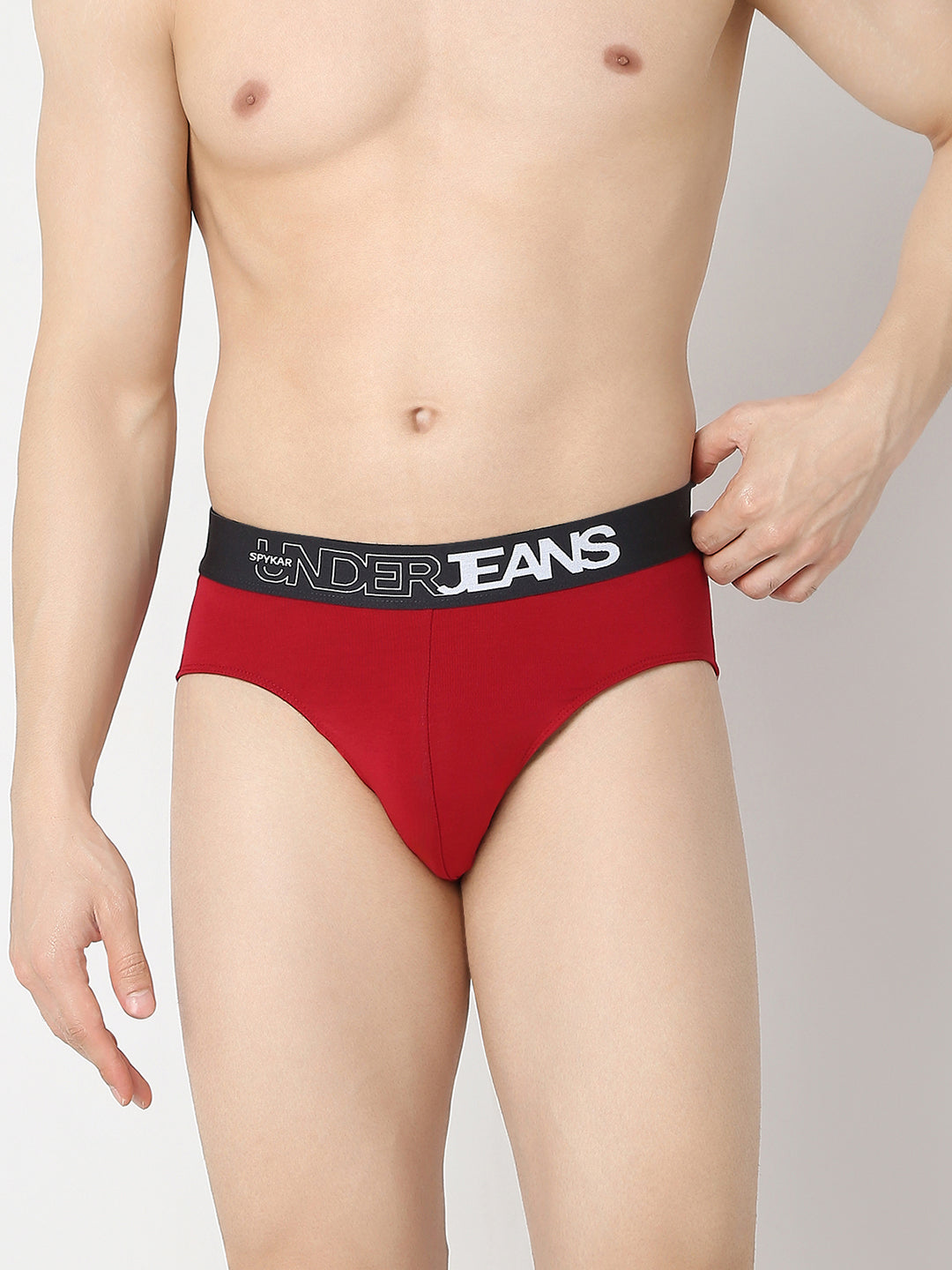Underjeans Maroon & Dark Grey Brief