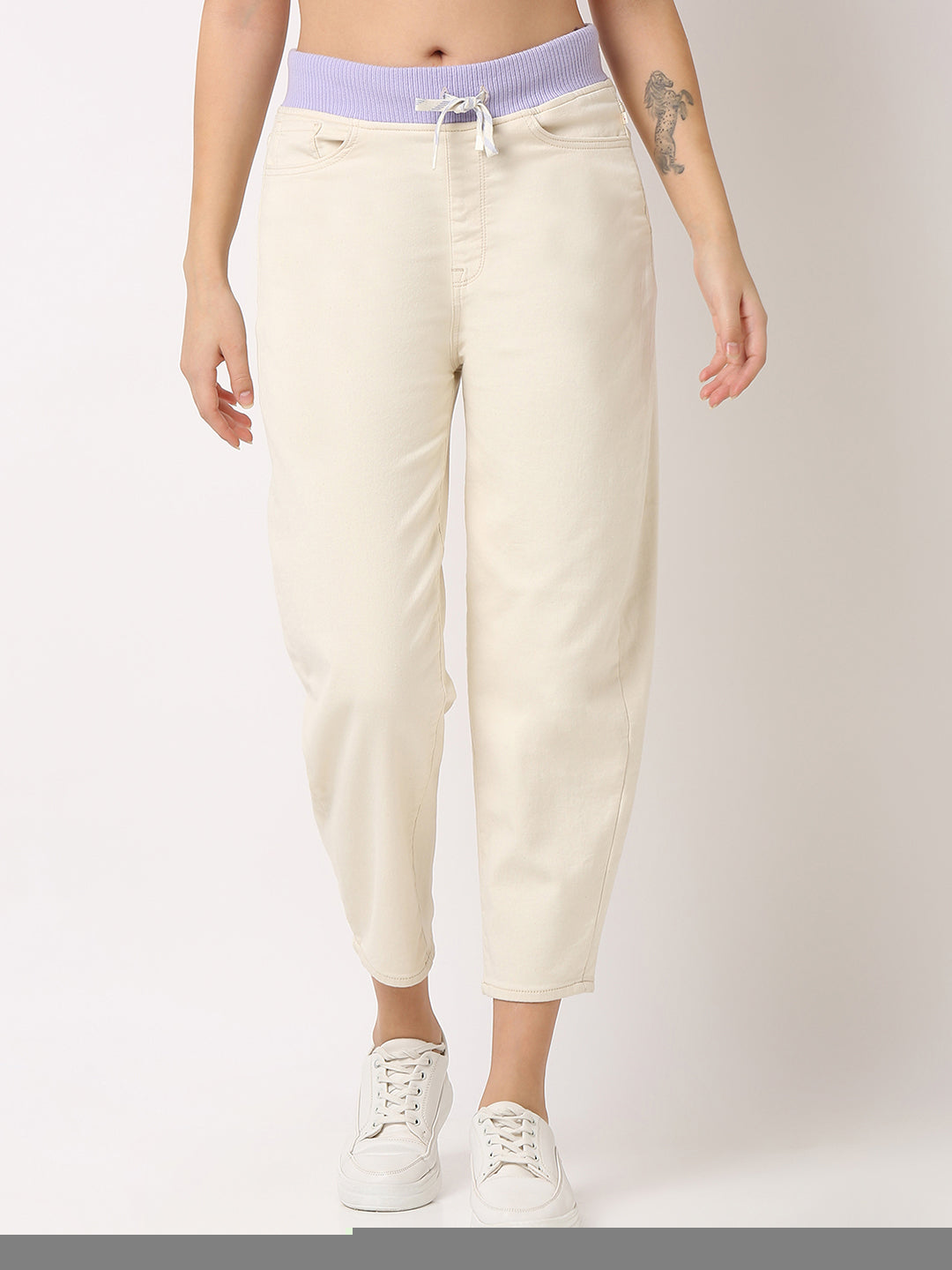 Spykar White High Rise Jeans For Women