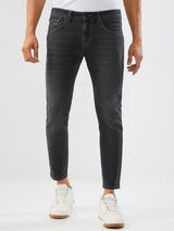Men Kano Jeans Slim Fit Charcoal Black Mid Rise
