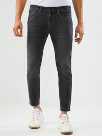 Men Kano Jeans Slim Fit Charcoal Black Mid Rise