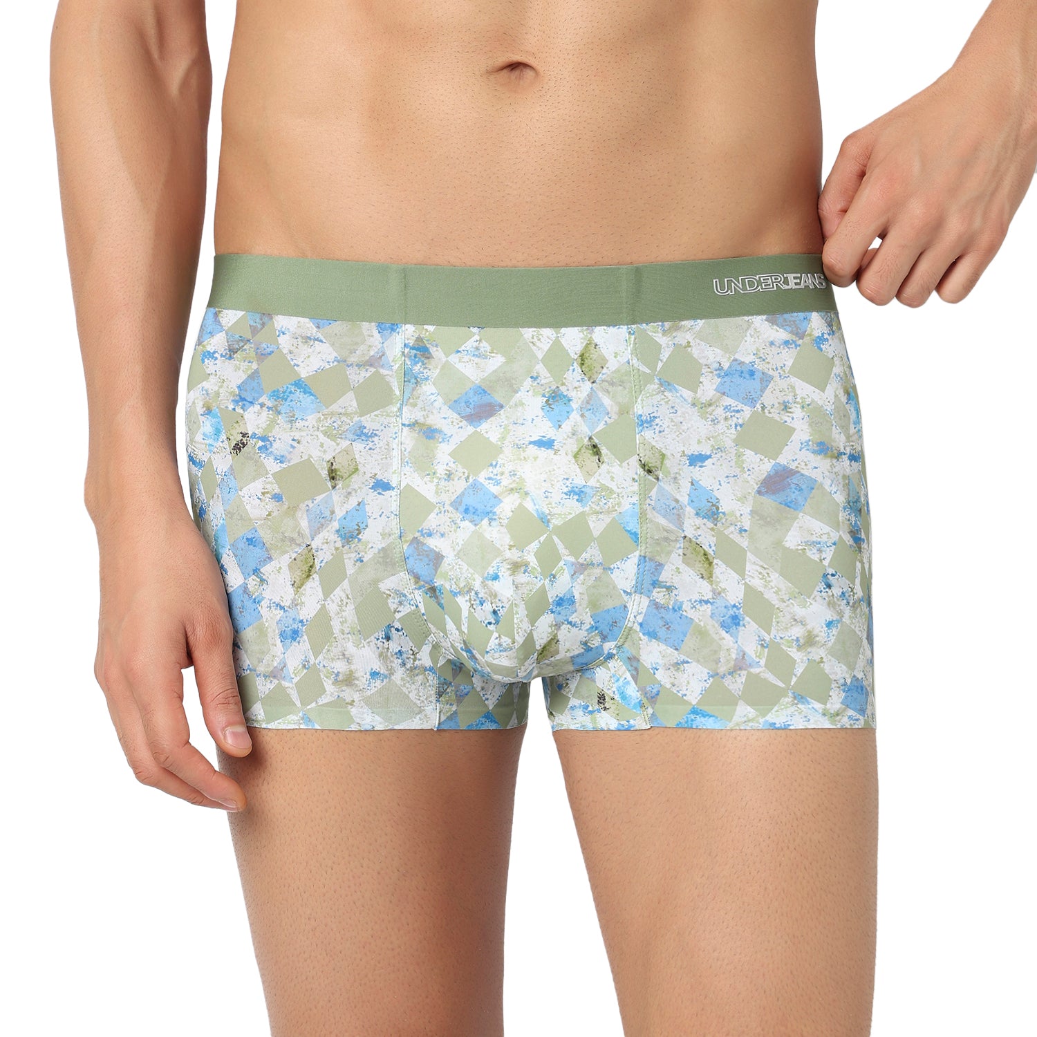 Underjeans Green Nylon Blend Trunk