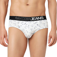 Underjeans Pack Of 2 Cotton Blend Print Mid-Rise Briefs