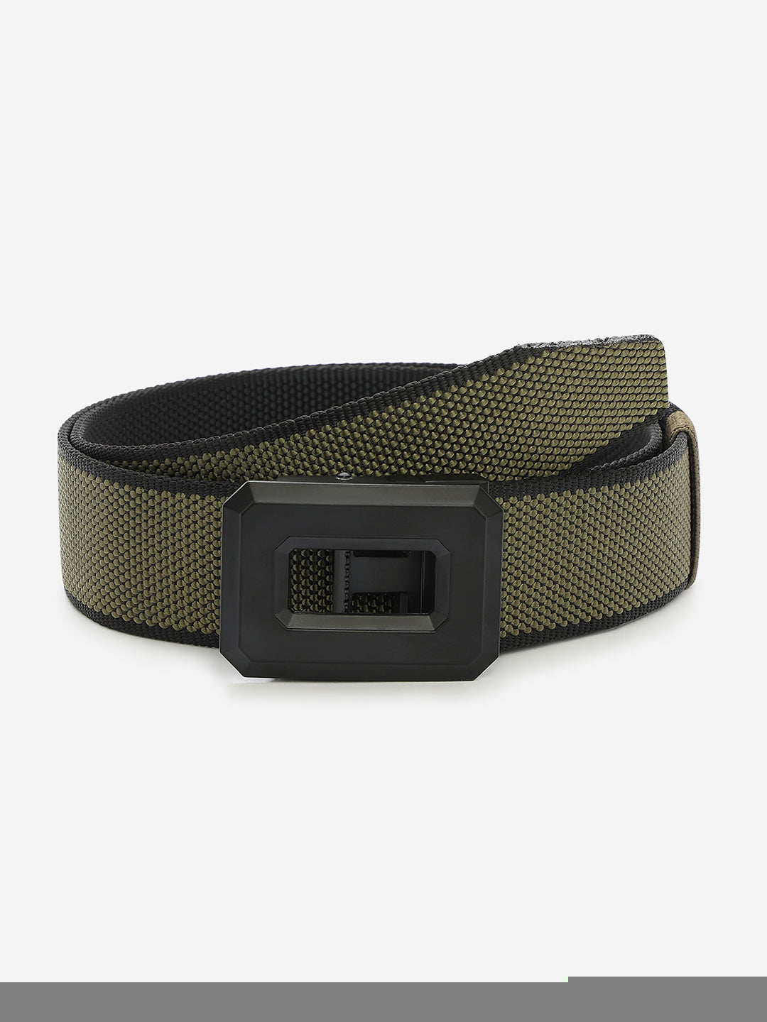 Olive/Black Leather Belt