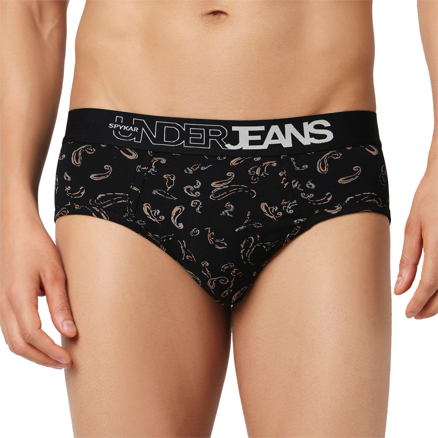 Underjeans Pack Of 2 Cotton Blend Print Mid-Rise Briefs