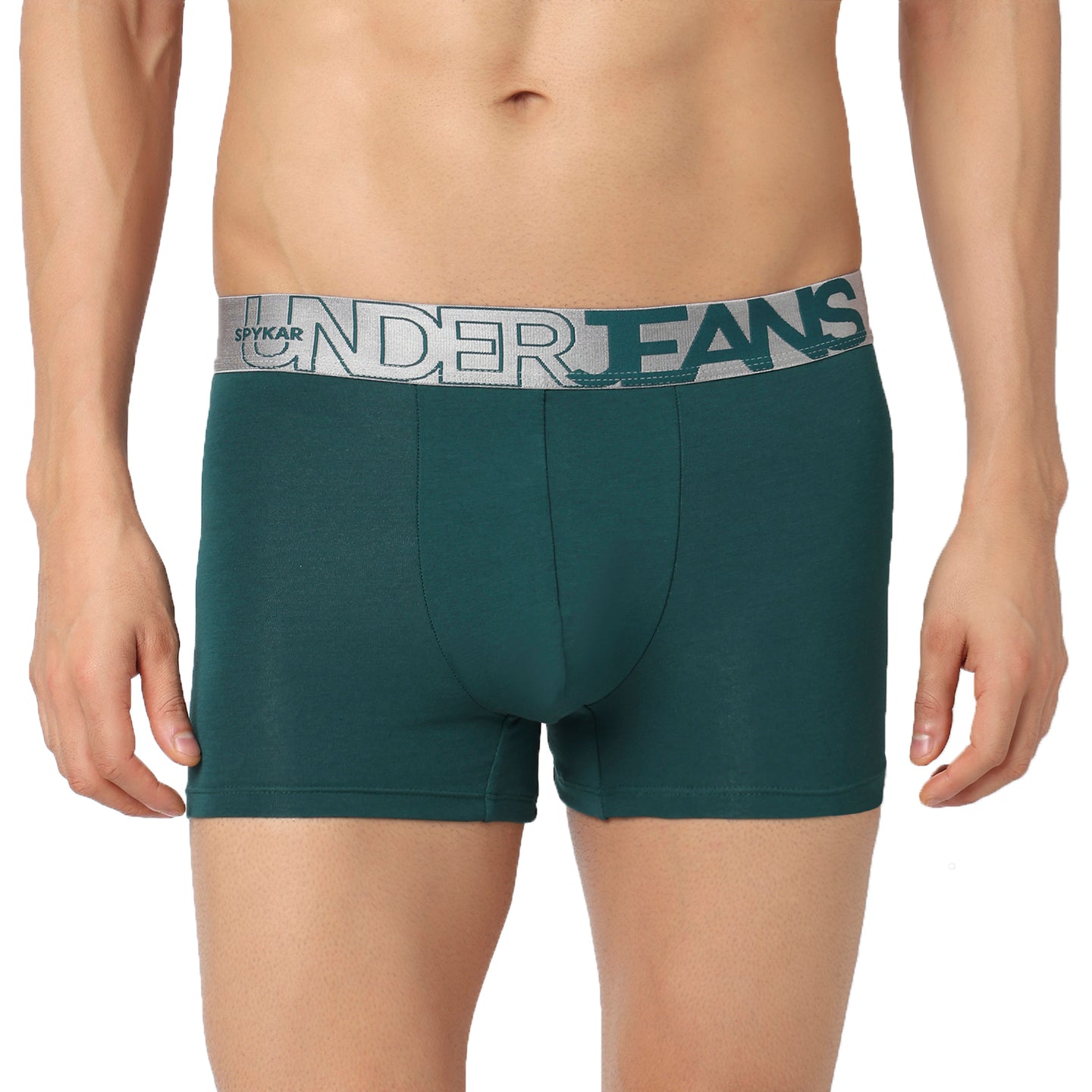 Underjeans Green Cotton Blend Trunk