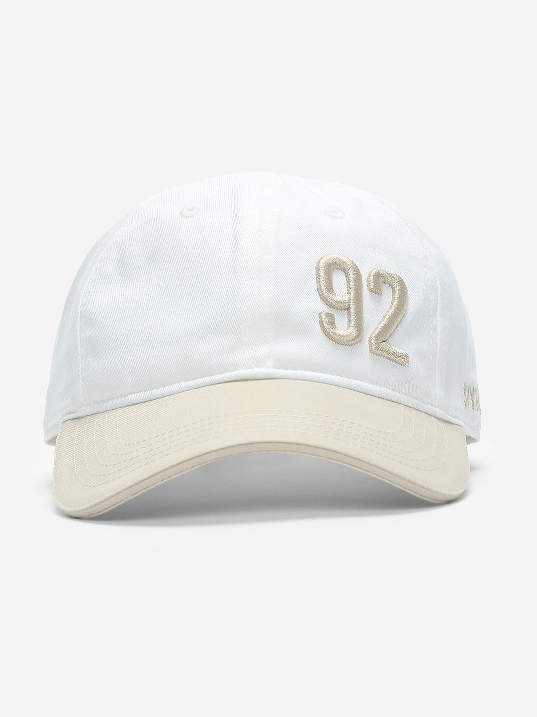 Men White Beige Solid Cap