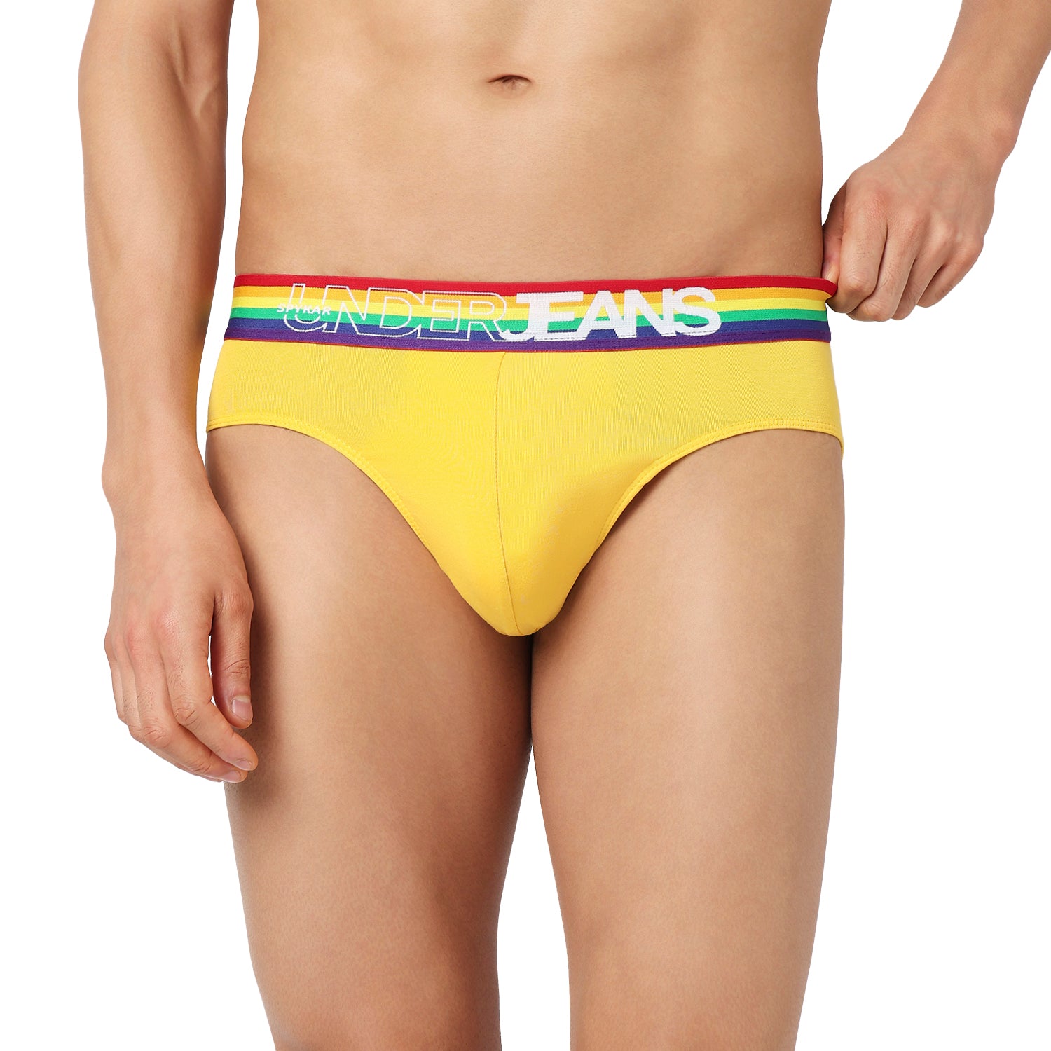 Underjeans Pack Of 2 Cotton Blend Solid Mid-Rise Briefs