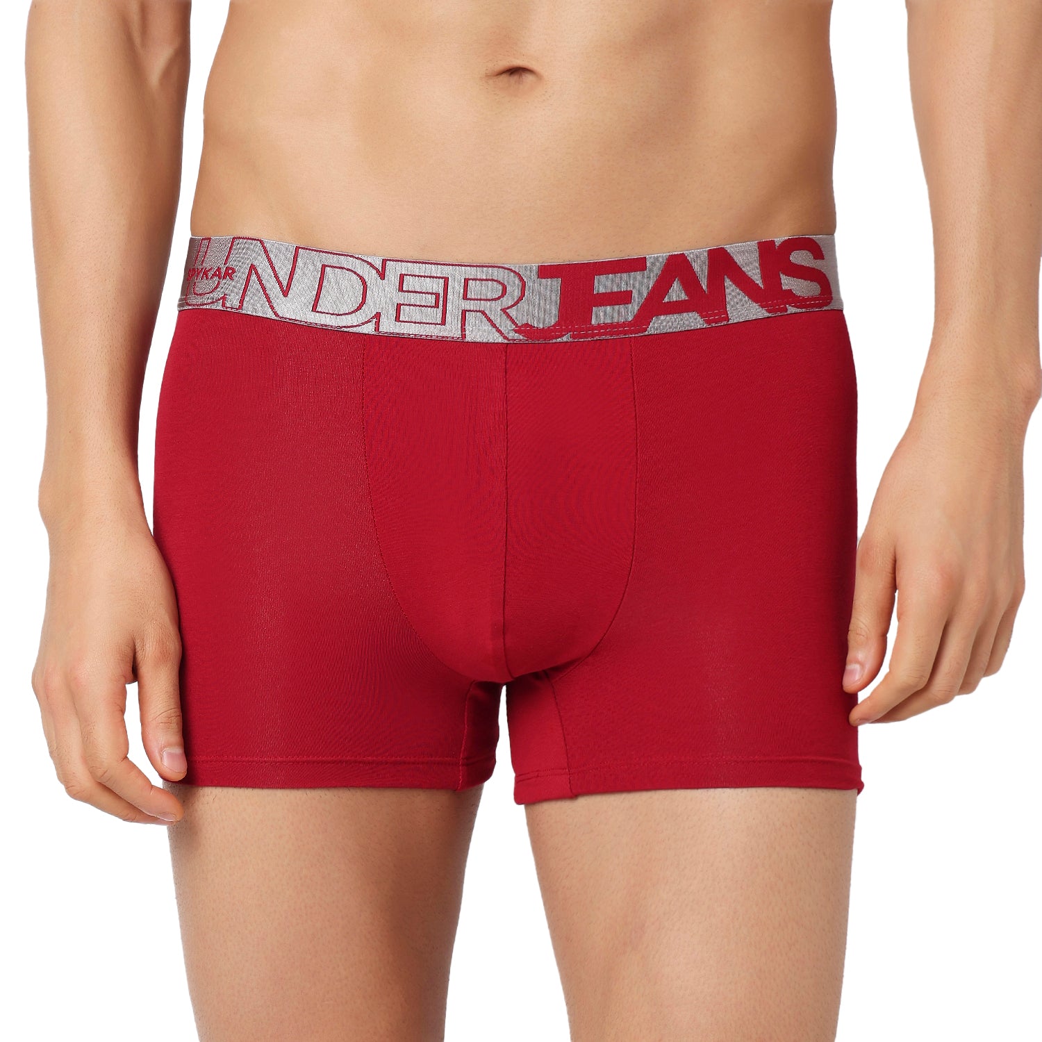 Underjeans Red Cotton Blend Trunk