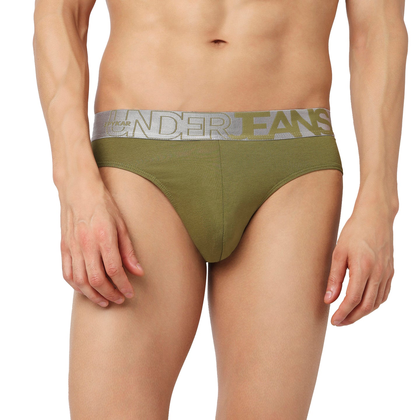 Underjeans Olive Cotton Blend Brief