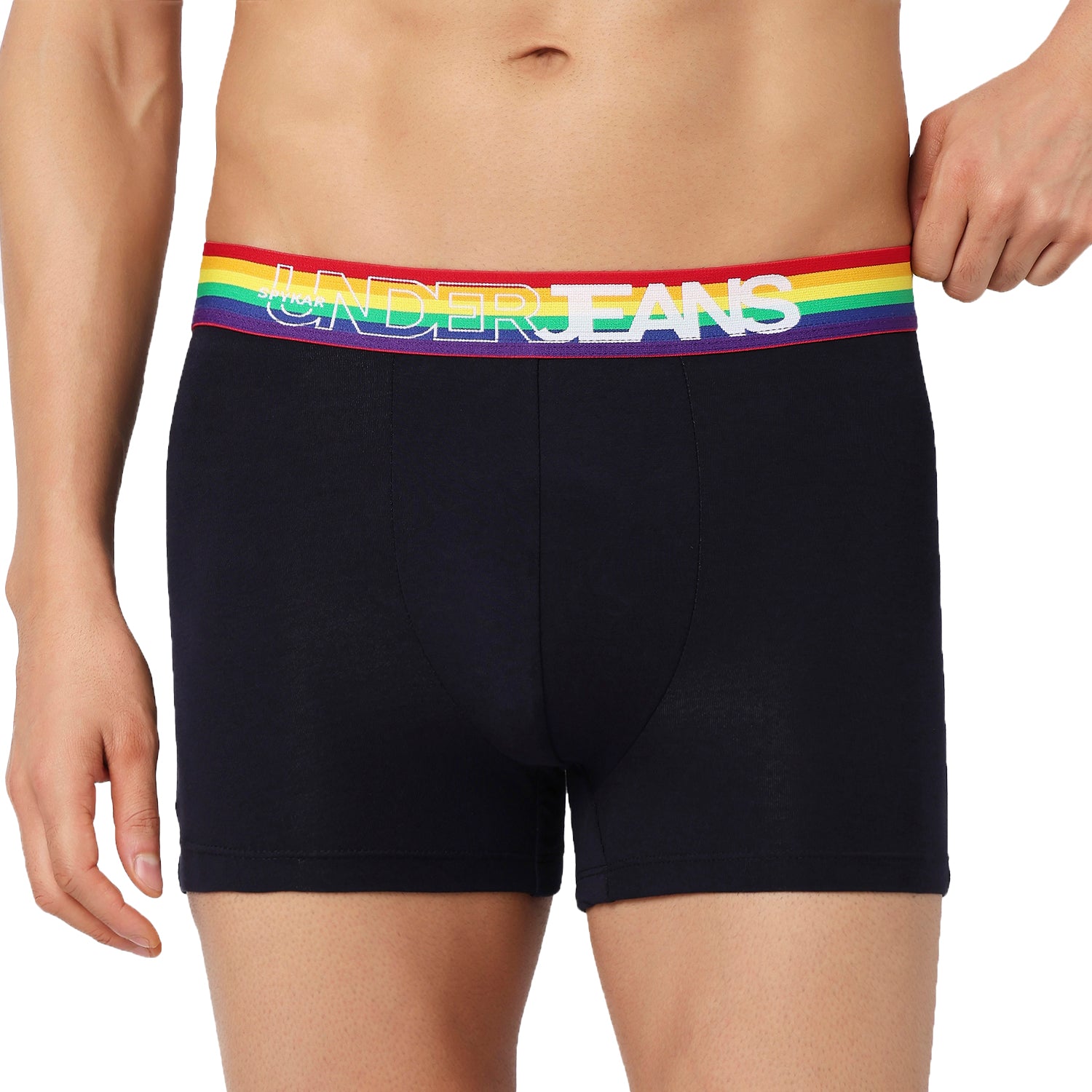 Underjeans Pack Of 2 Cotton Blend Solid Mid-Rise Trunks