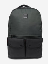 Unisex Black & Olive Polyester Backpack
