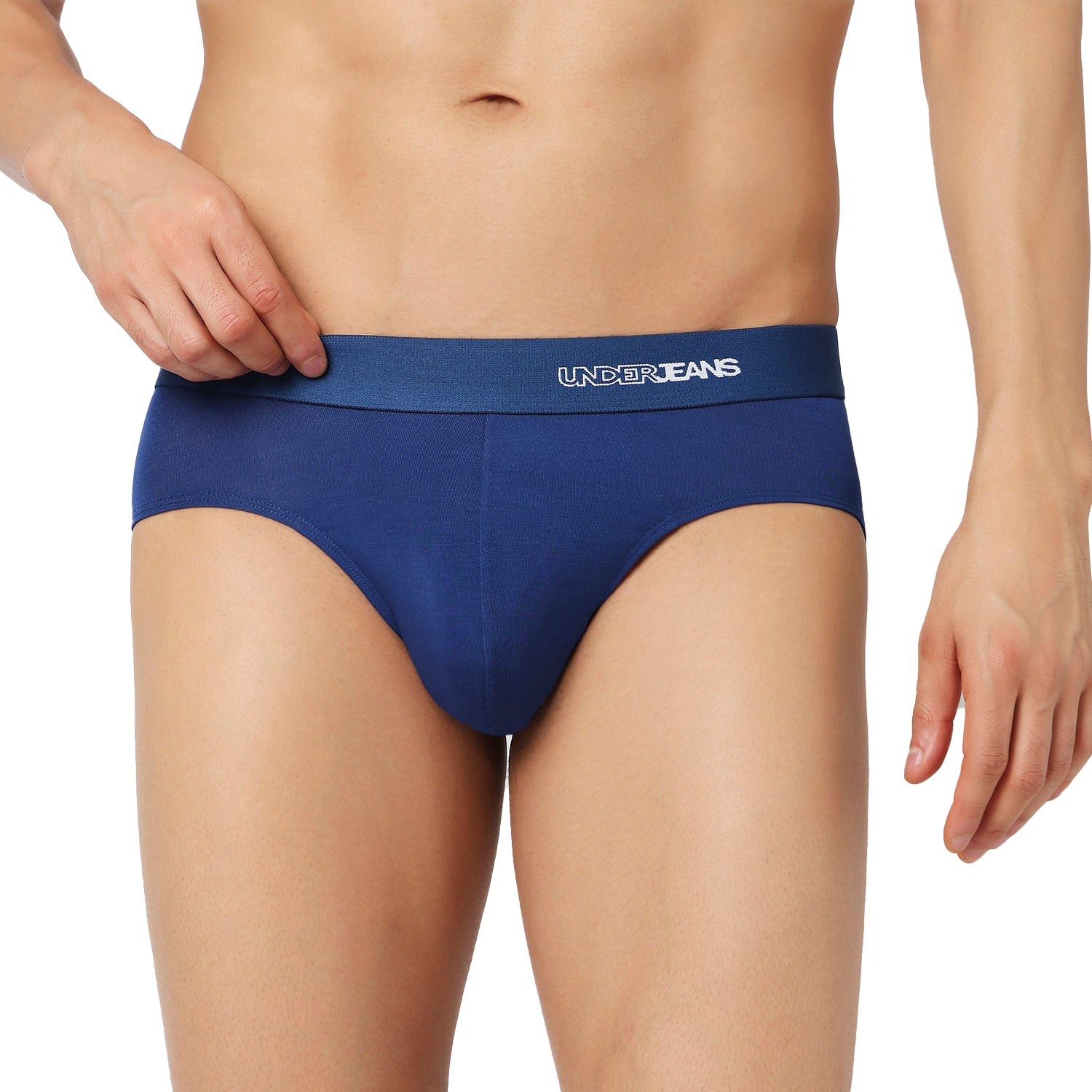 Underjeans Pack Of 2 Cotton Blend Solid Mid-Rise Briefs