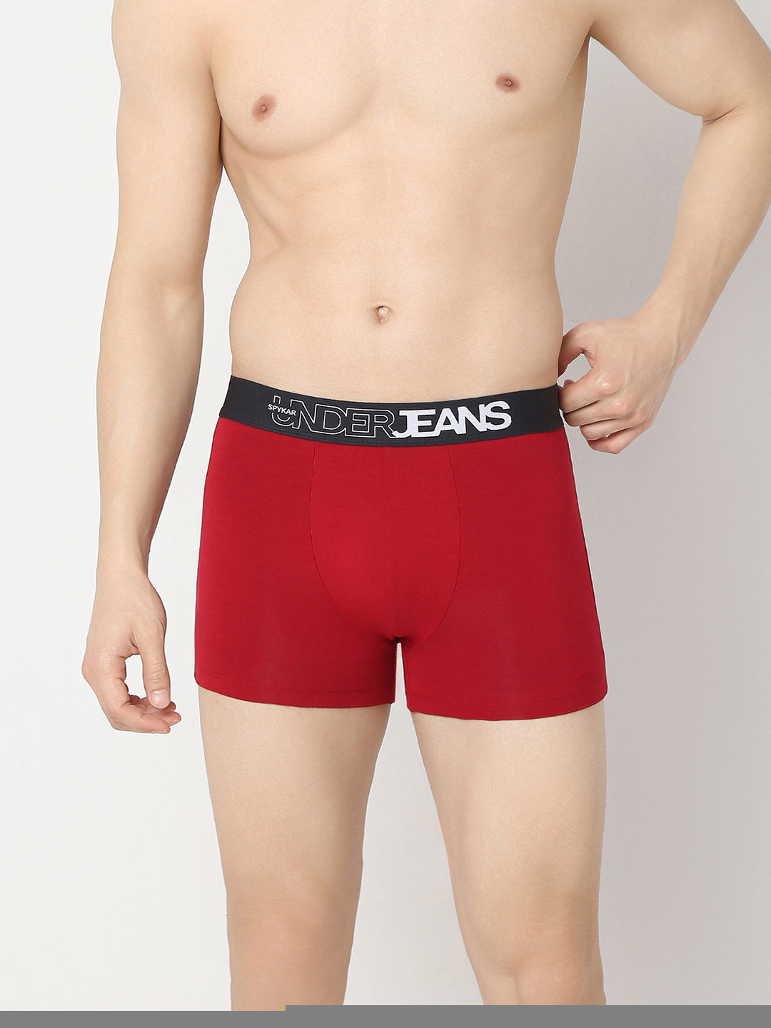 Underjeans by Spykar Men Black & Maroon Trunk