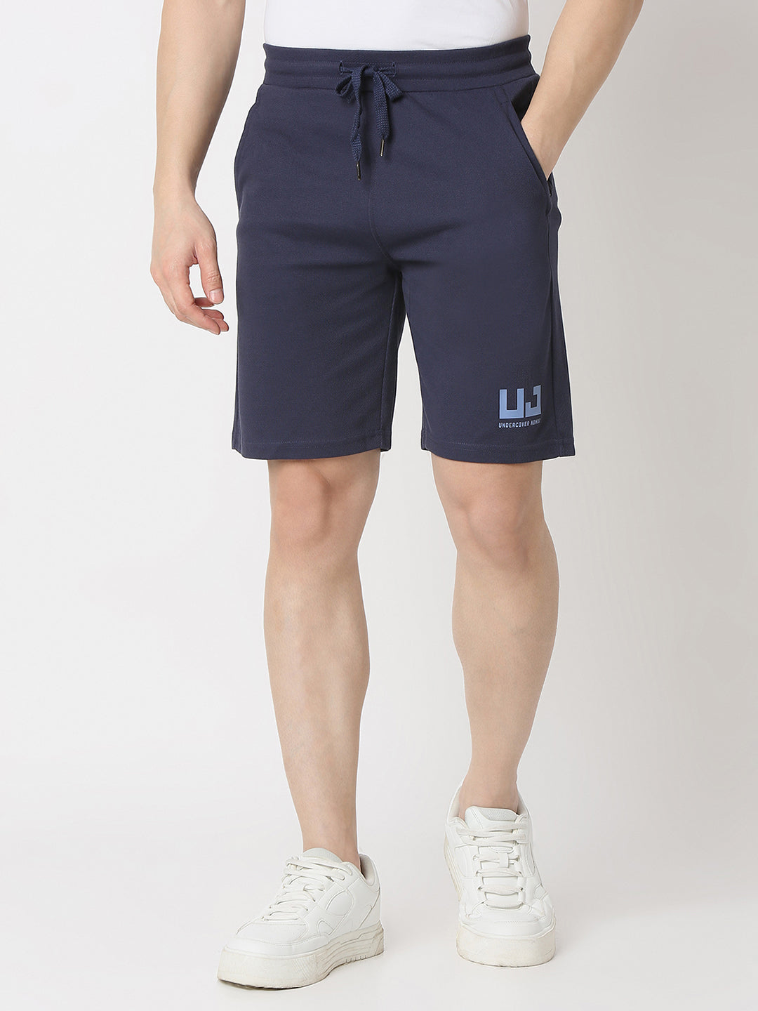 Underjeans Shorts Regular Fit Navy Mid-Rise