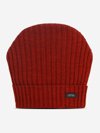 Men Orange Merino Wool Knit Cap