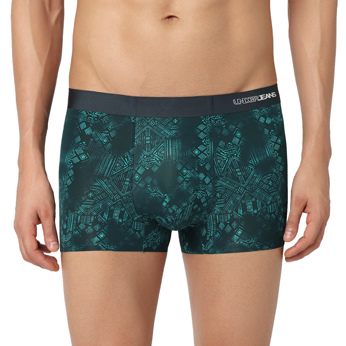 Underjeans Green Nylon Blend Trunk