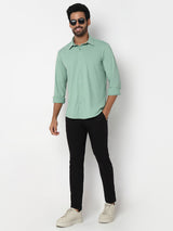 Men Shirt Green Slim Fit