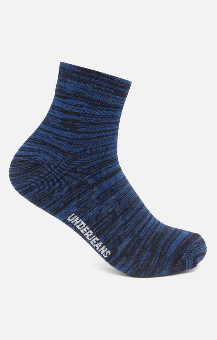 Men Premium Navy Ankle Length (Non Terry) Single Pair Of Socks- Underjeans By Spykar