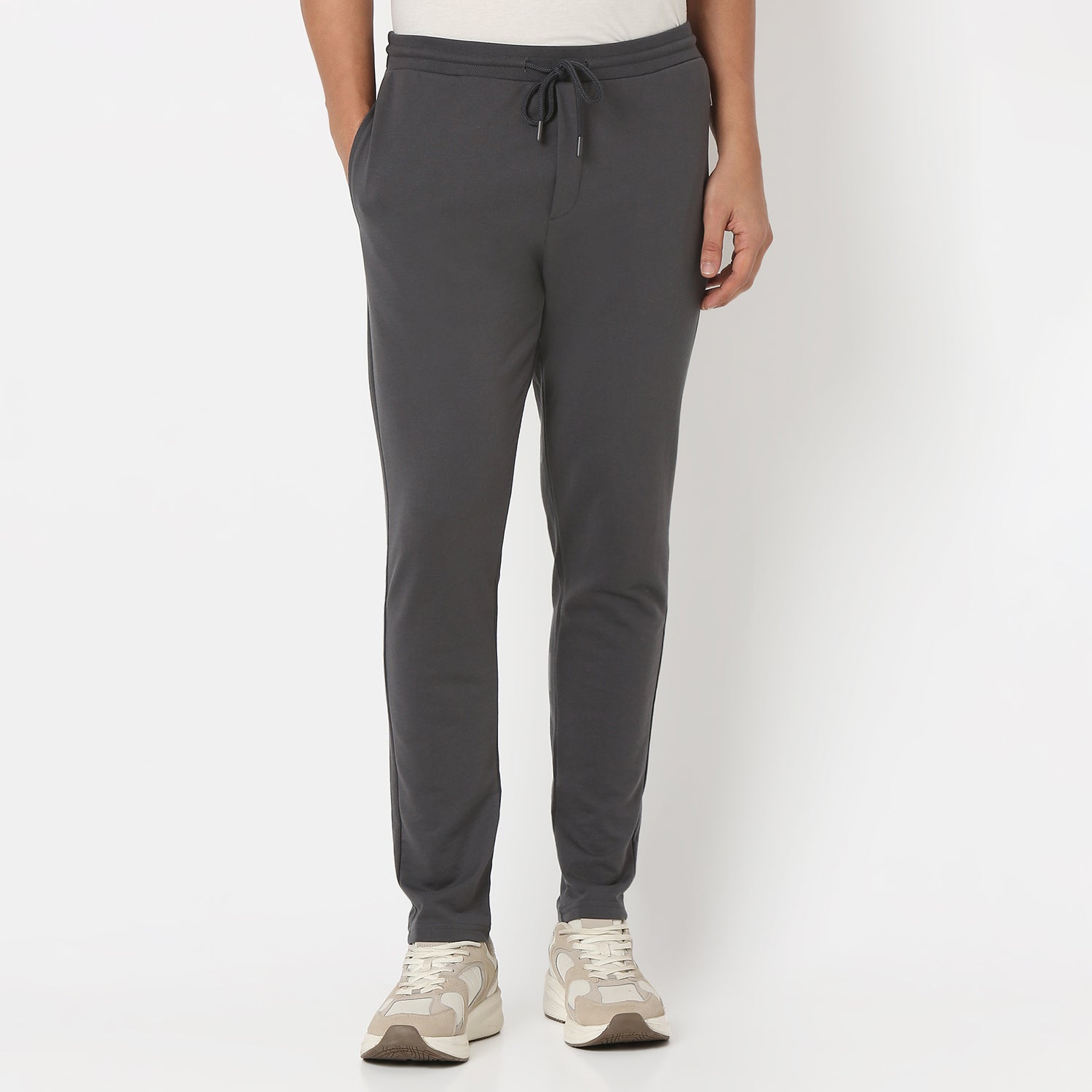 UnderJeans by Spykar Men Basic Dark Grey Lounge Pants