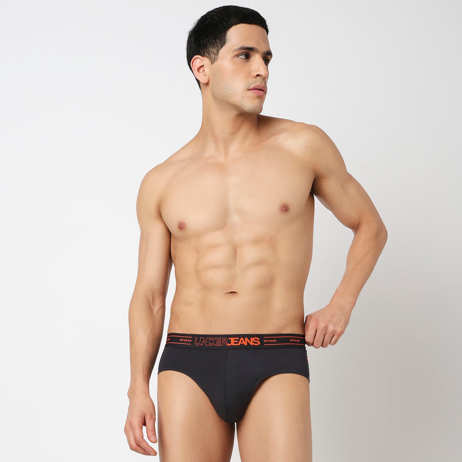 Underjeans Pack Of 3 Cotton Blend Solid Mid-Rise Briefs