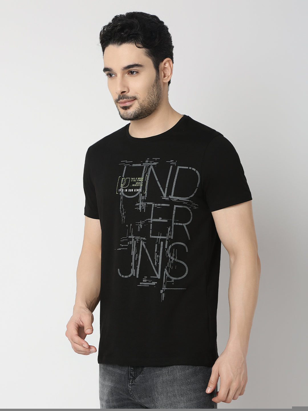 Underjeans by Spykar Men Premium Black T-Shirt