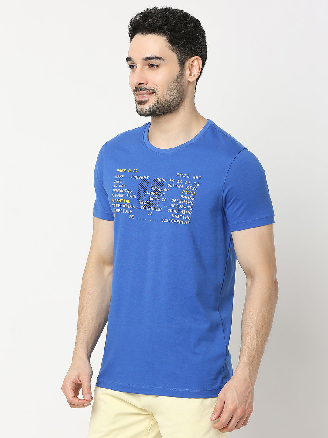 Underjeans by Spykar Men Premium T Blue T-shirt