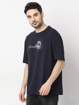 Men T-Shirt Navy Blue Comfort Fit