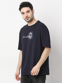 Men T-Shirt Navy Blue Comfort Fit