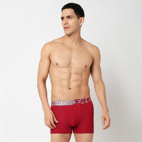Underjeans Red Cotton Blend Trunk