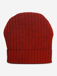 Men Orange Merino Wool Knit Cap