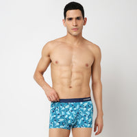 Underjeans Blue Nylon Blend Trunk
