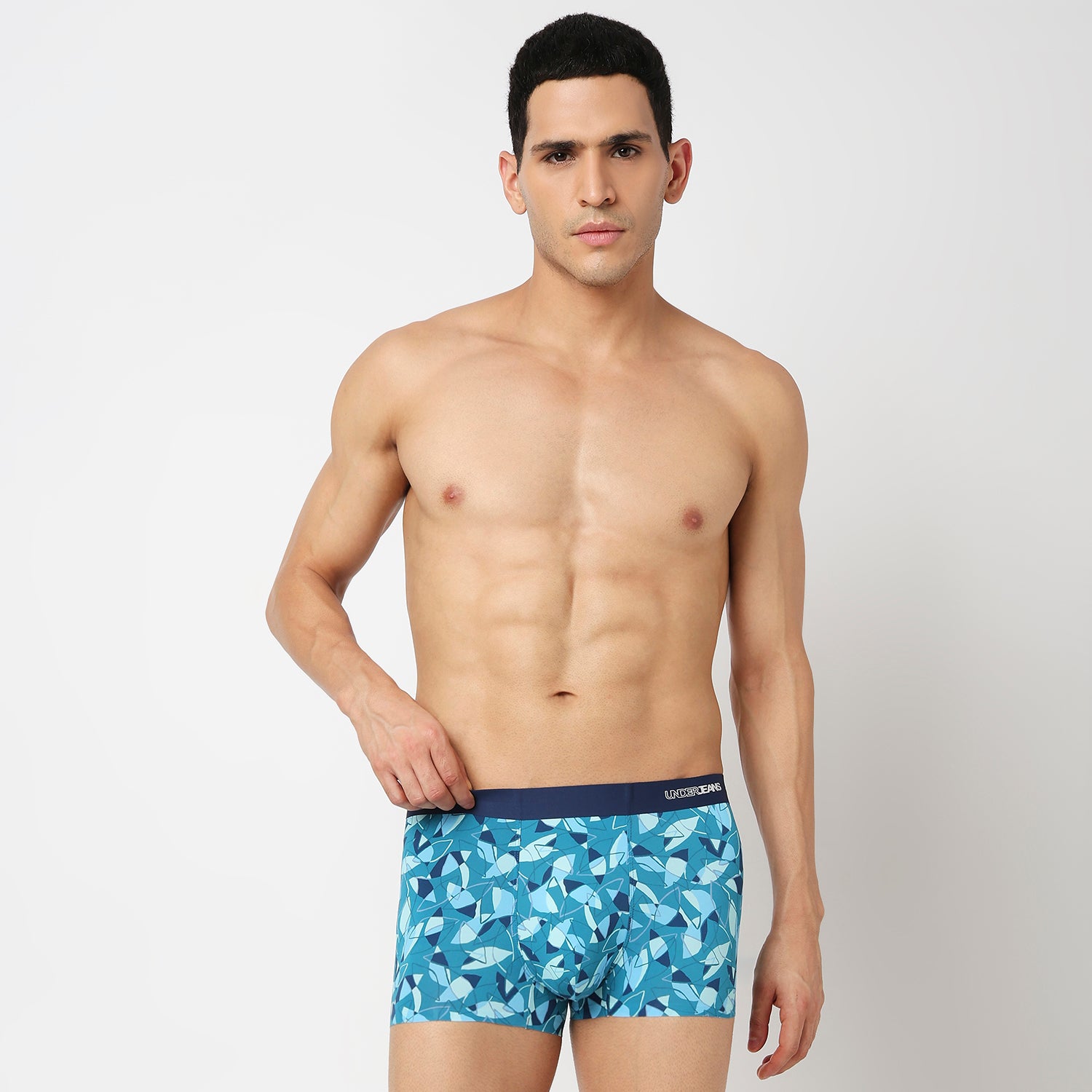 Underjeans Blue Nylon Blend Trunk