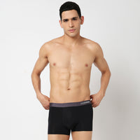 Underjeans Black Nylon Blend Trunk