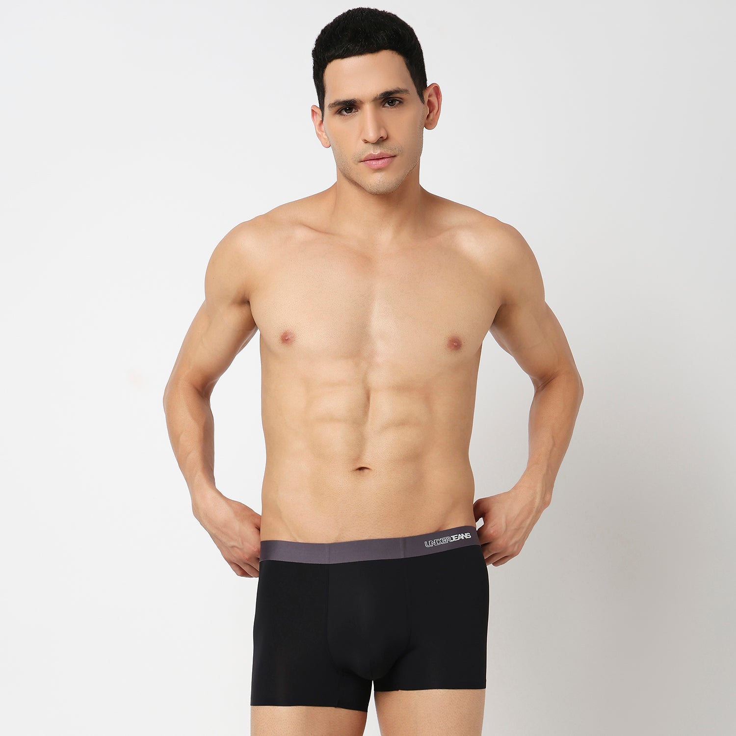 Underjeans Black Nylon Blend Trunk
