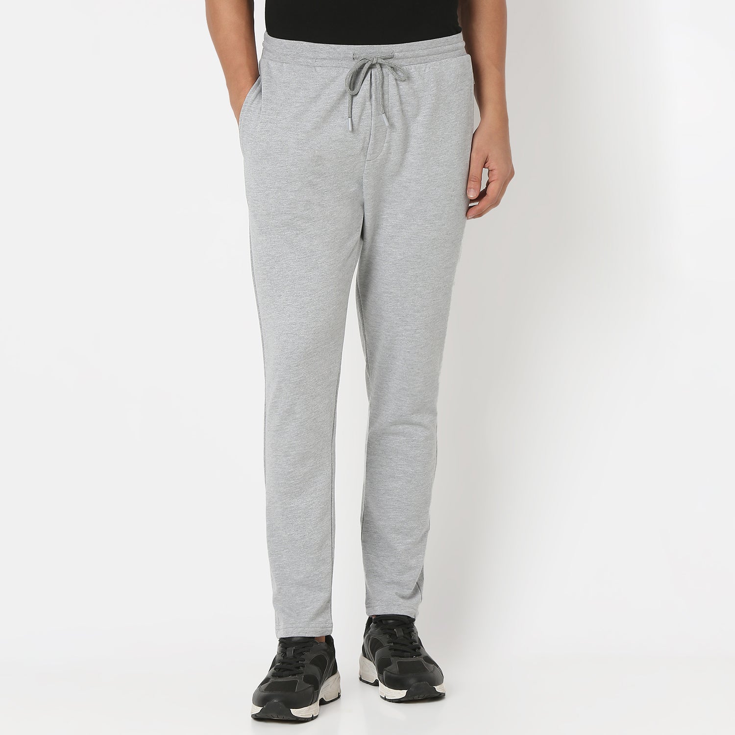 UnderJeans by Spykar Men Basic Grey Melange Lounge Pants