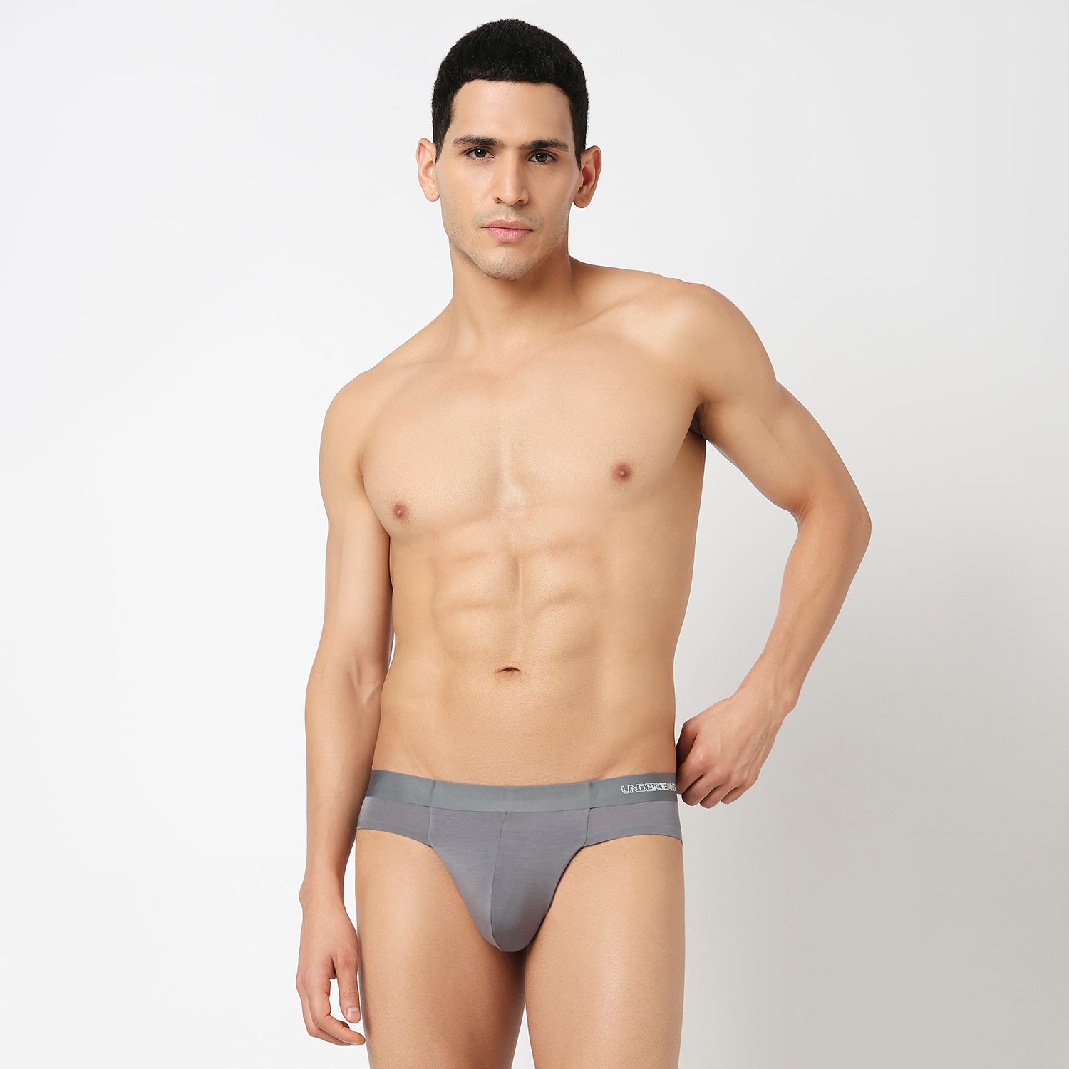 Underjeans Steel Grey Modal Blend Briefs
