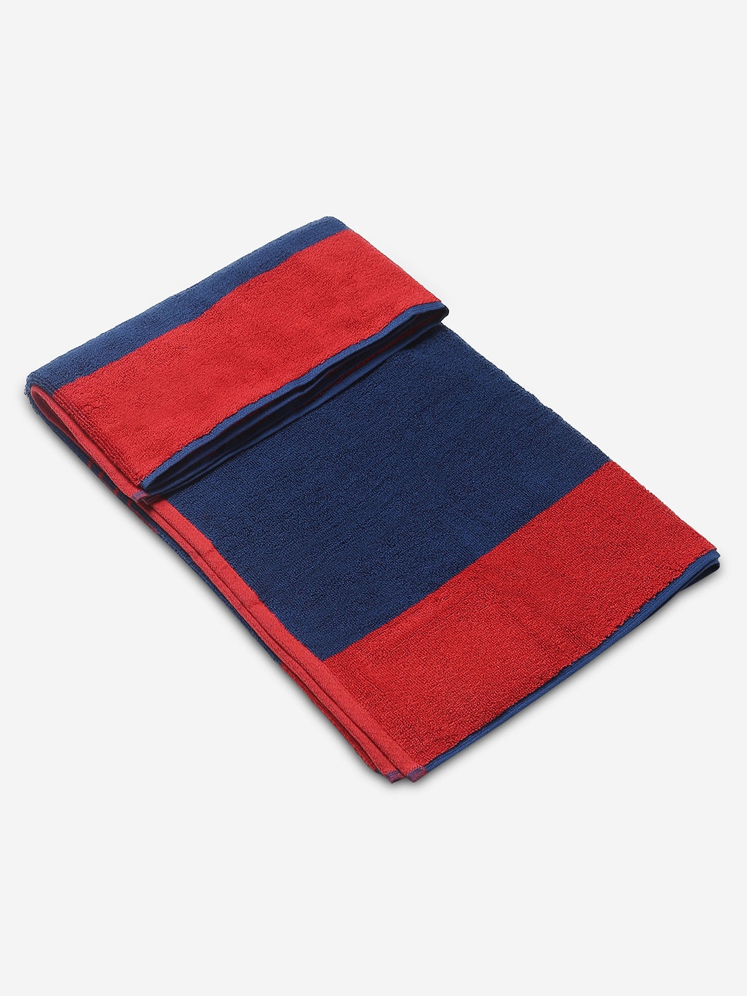 Underjeans by Spykar Red & Blue Bath Towel