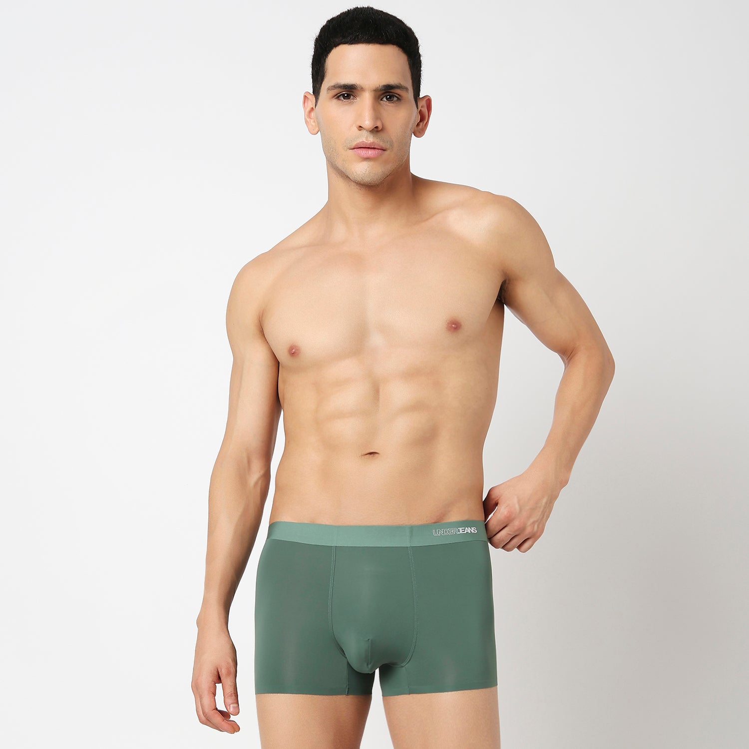 Underjeans Green Nylon Blend Trunk