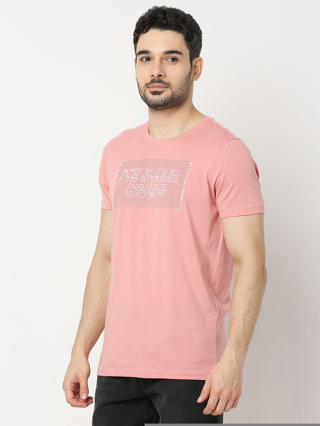 Underjeans by Spykar Men Premium Pink T-shirt