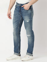 Men Jeans Skinny Fit Blue Low Rise